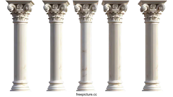 [Transparent Background PNG]Classical Columns Architectural Design