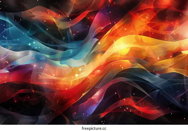 Cosmic Tapestry: A Colorful Nebula