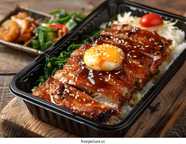 korean food in disposable plastic container