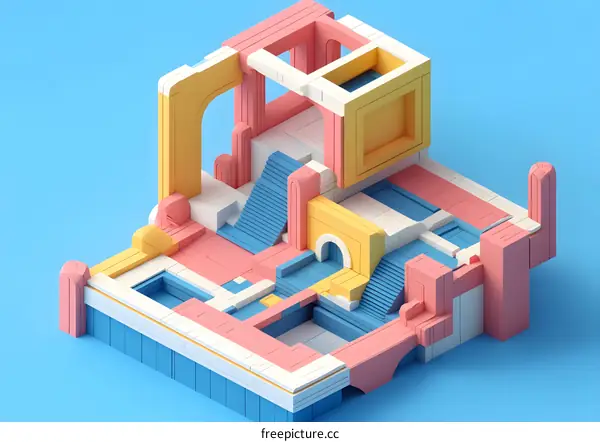 Abstract 3D Building Architecture Design