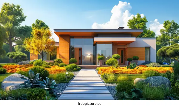 Modern House Exterior Design with Landscaping