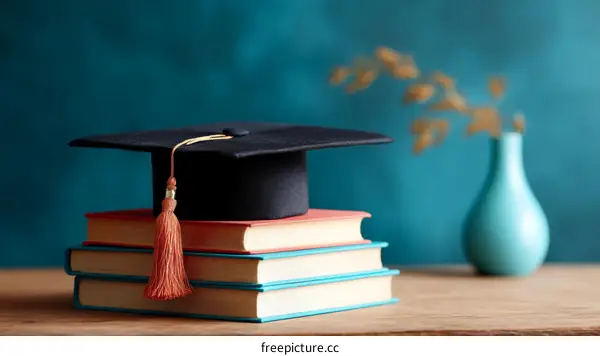 Graduation Ceremony Graduation Cap and Books