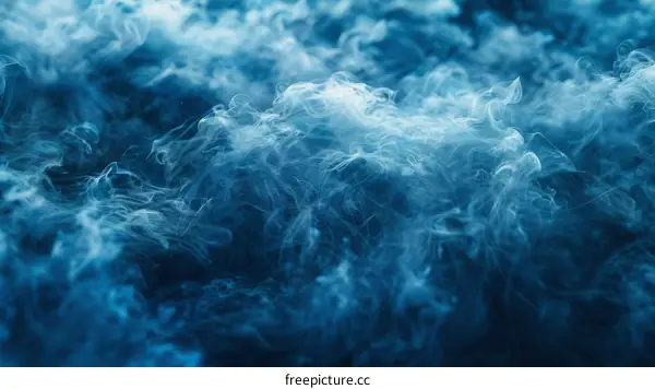 Dynamic Blue Smoke Abstract Background