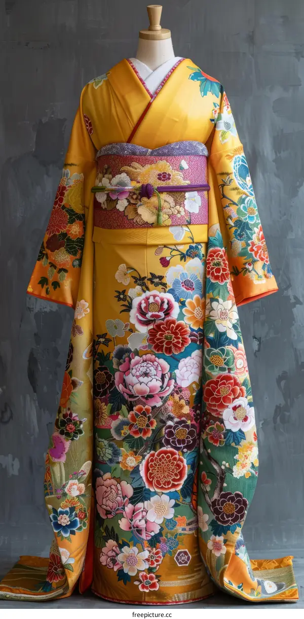A kimono with a floral pattern