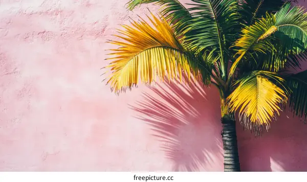 Palm Tree Against a Pink Wall Summer Vibes