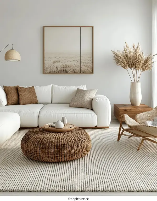 Modern Beige Living Room Interior Design