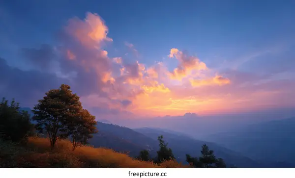 Majestic Mountain Sunset View