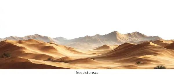 Desert Landscape with Majestic Mountains