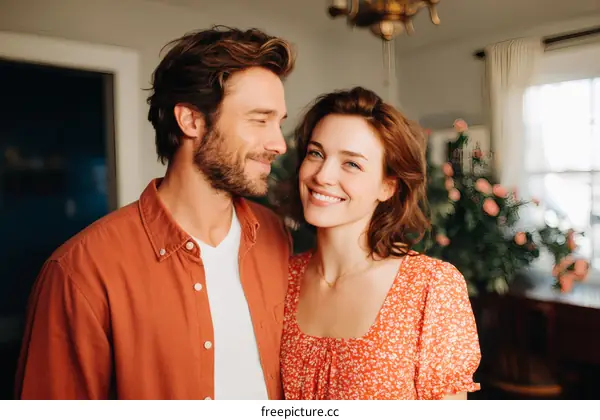 Couple Smiling in Interior Home Decor