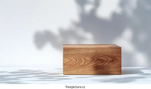 Wooden Block Display Podium with Natural Light