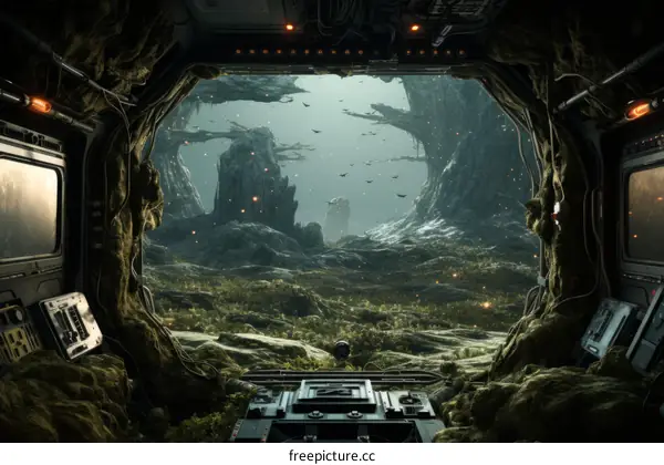 The view from the spaceship window