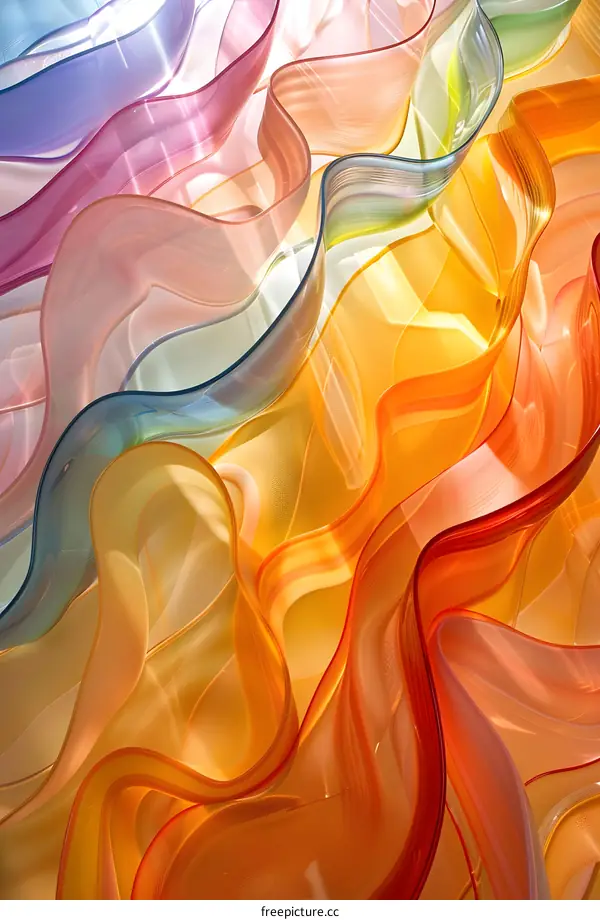 Abstract background with colorful glass waves