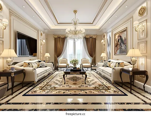 European style living room interior design
