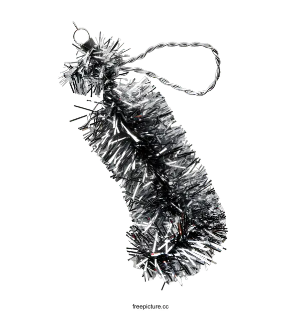 [Transparent Background PNG]Silver Christmas Garland Decoration On White Background