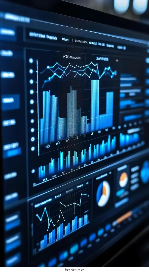 Digital Dashboard Displaying Data and Graphs