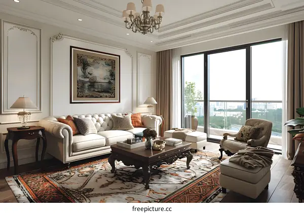 European style living room interior design