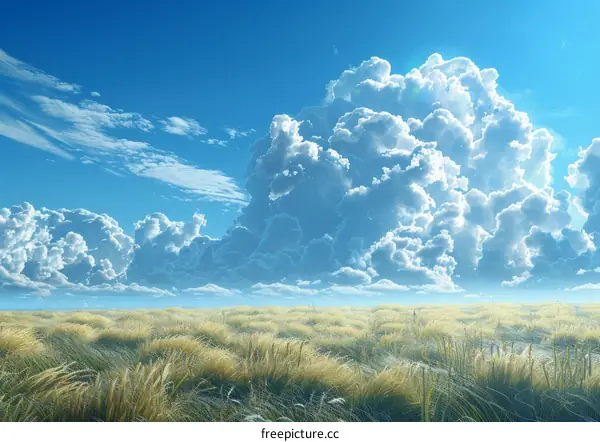 Vast Sky and Lush Grassland Panorama