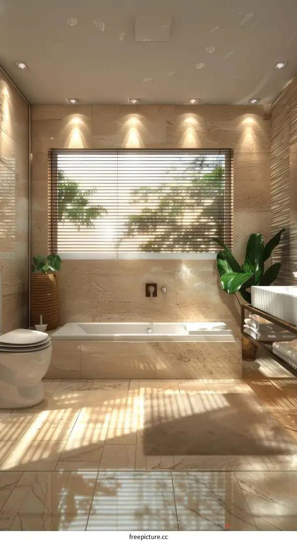 Modern Beige Bathroom Interior Design