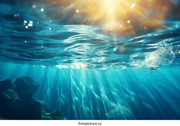 Ocean Sunlight in Crystal Clear Sea