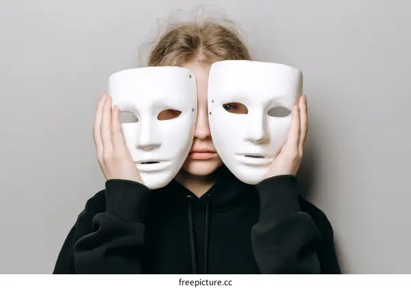 Teenage Girl Wearing White Masks  A Deeper Look into Humanity