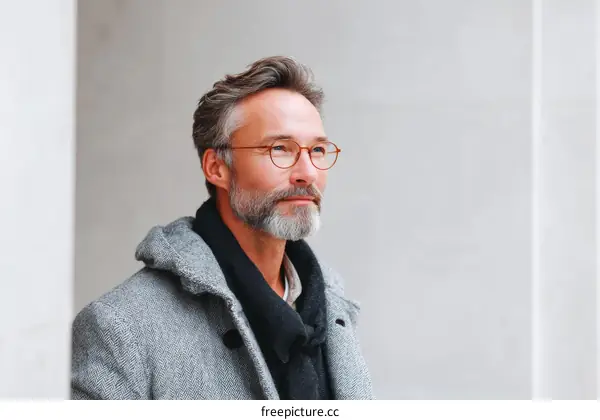 Thoughtful Mature Man Outdoors in City