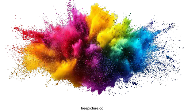 [Transparent Background PNG]Colorful Powder Explosion Abstract Background