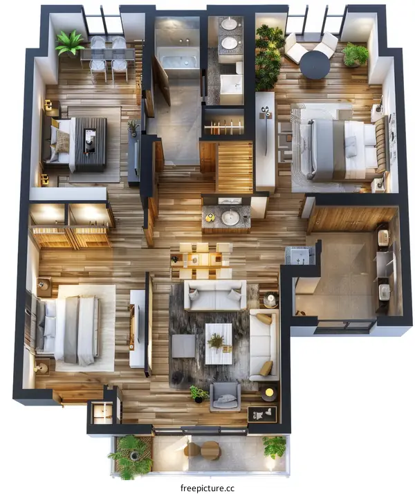 Modern Tiny Apartment Floor Plan Design