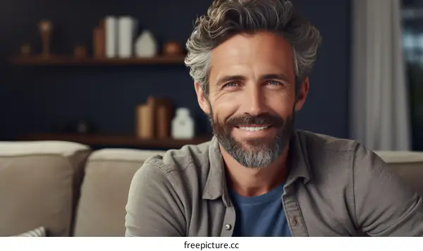 Portrait of a smiling man with gray hair and beard