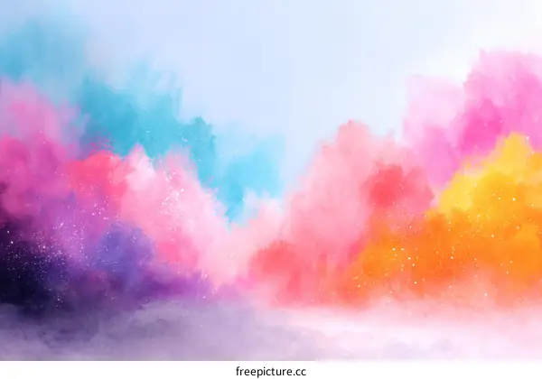 Abstract Colorful Watercolor Cloudscape