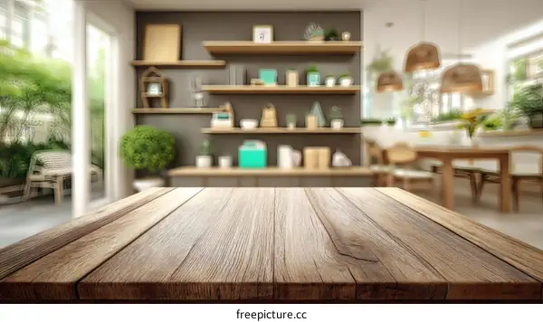 Wooden Table Top in a Modern Kitchen