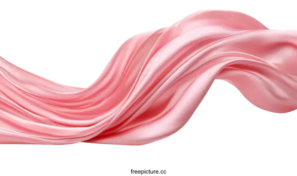 [Transparent Background PNG]Pink Silk Fabric Flowing Dynamically