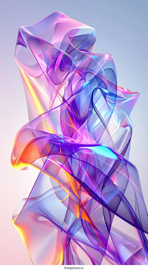 Fluid Shaped 3D Abstract Illustration