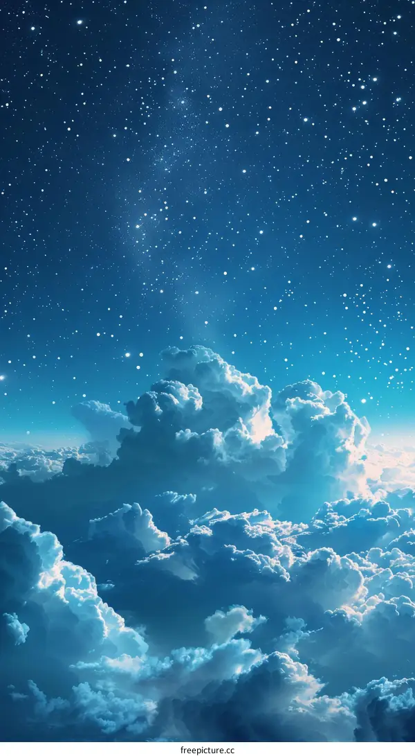 Starry Night Sky and Clouds