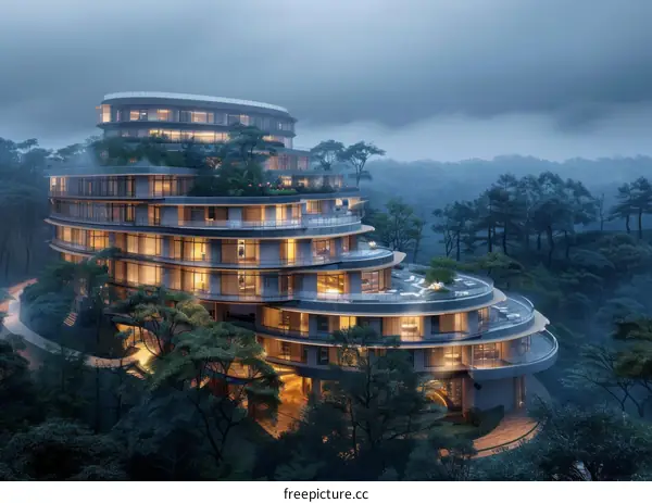 A luxury hotel in the mountains