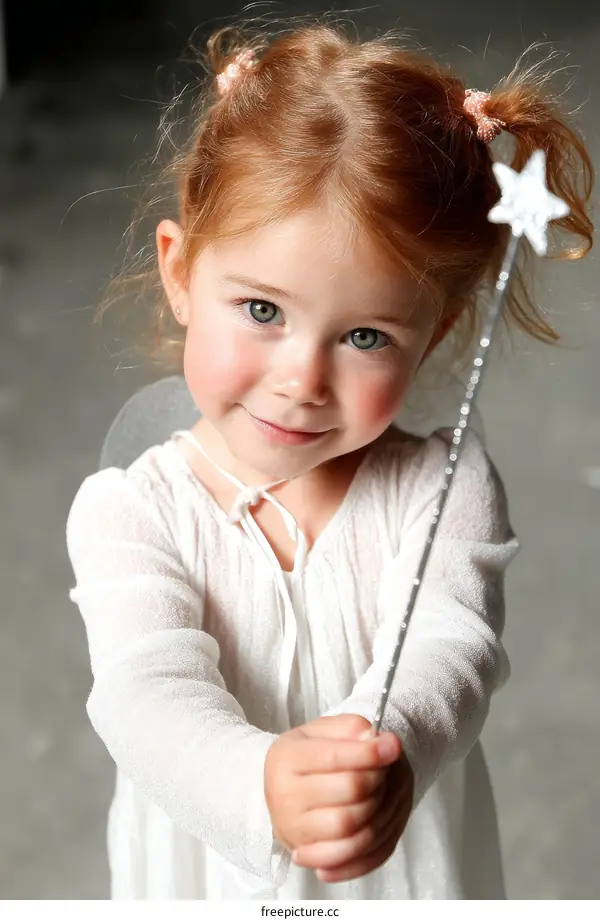 Adorable Little Girl with Magic Wand