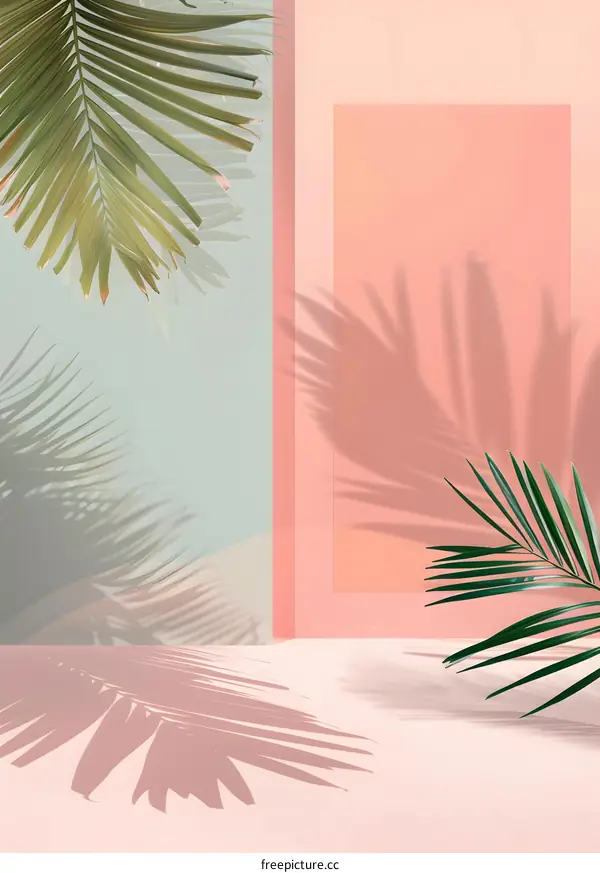 Minimalist Palm Leaf Shadow Background