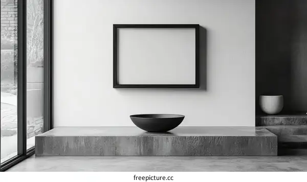 Modern Minimalist Interior Design Mockup with Empty Frame