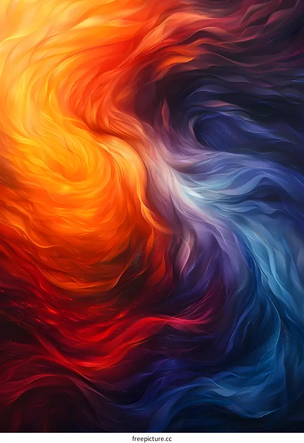 Abstract Swirls of Fire and Ice