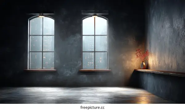 Industrial Loft Interior with City Views