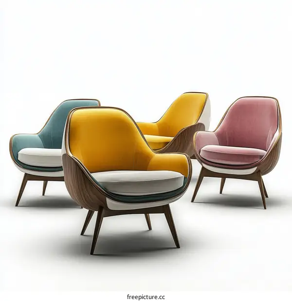 Colorful Mid-Century Modern Armchairs