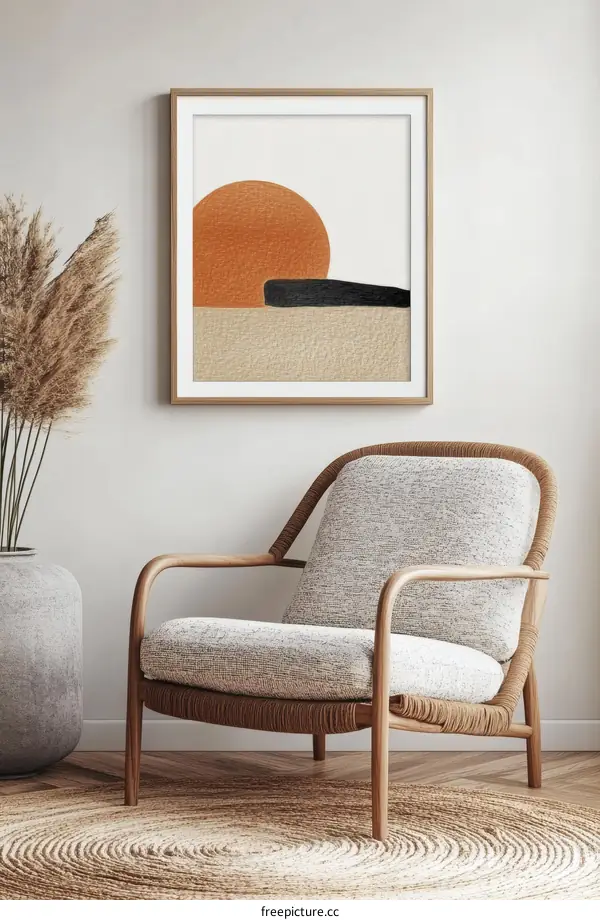 Abstract Geometric Art Print of Sun and Horizon