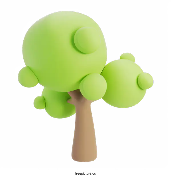 [Transparent Background PNG]3D Cartoon Tree Illustration