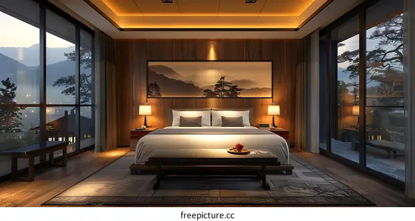 Luxurious hotel room interior
