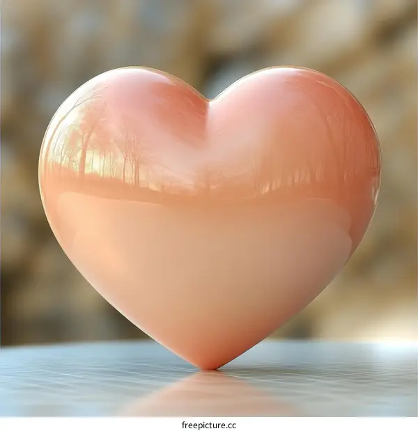 Heart Shaped Object Reflection Illustration