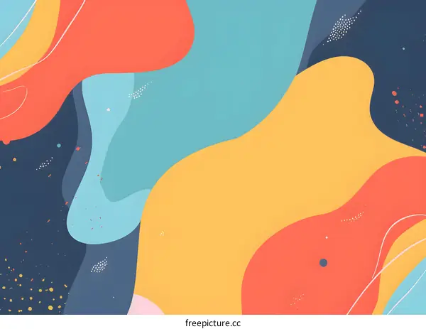 Abstract Background with Colorful Shapes and Dots