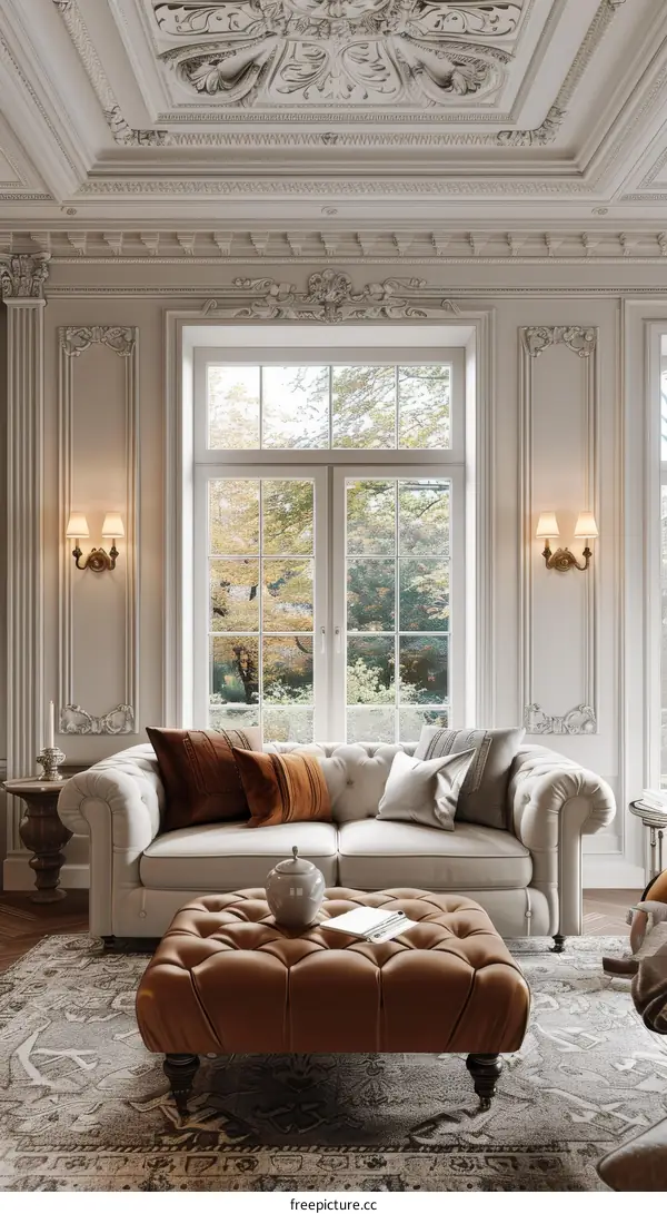 Classic Living Room with Sofa and Window