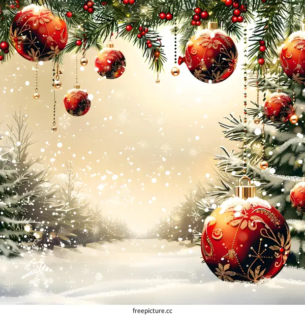 Christmas tree and snowflakes decorated for Christmas