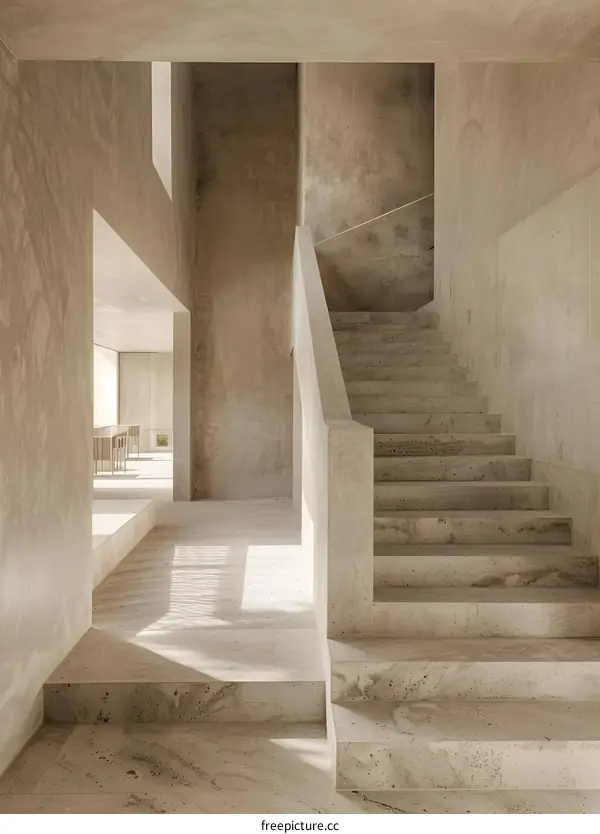 Modern Minimalist Concrete Staircase Interior Design