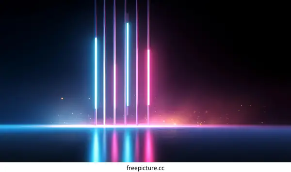 Neon Light Abstract Futuristic Scene