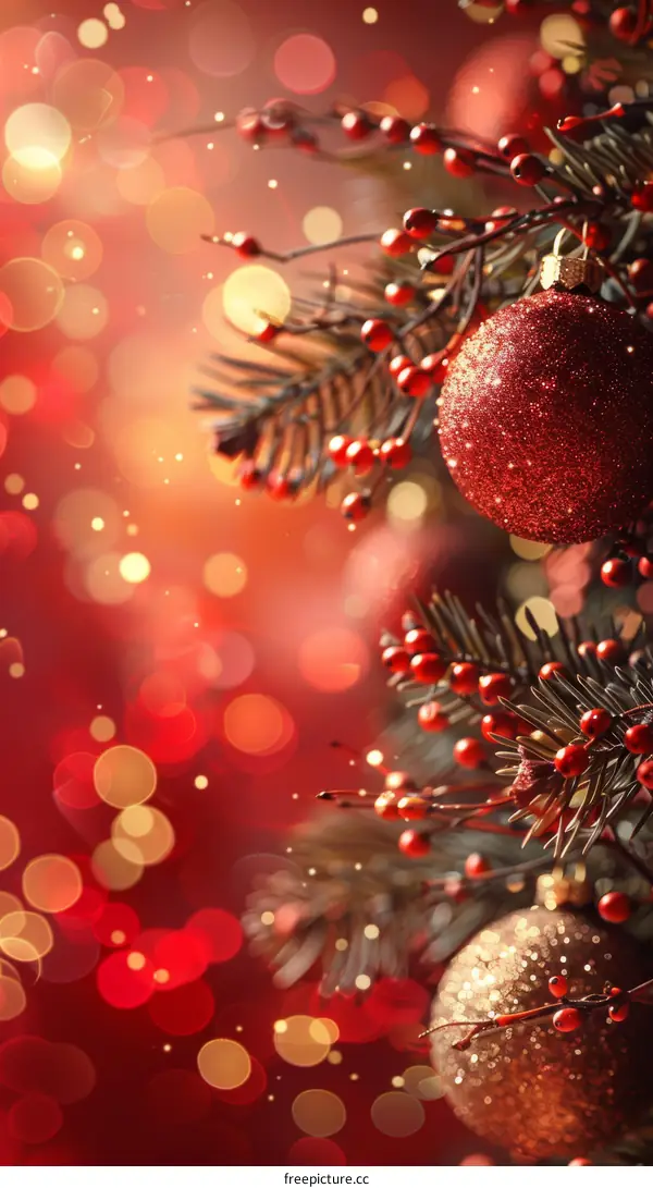 Christmas Decoration in Red and Gold Create a Warm and Inviting Ambiance